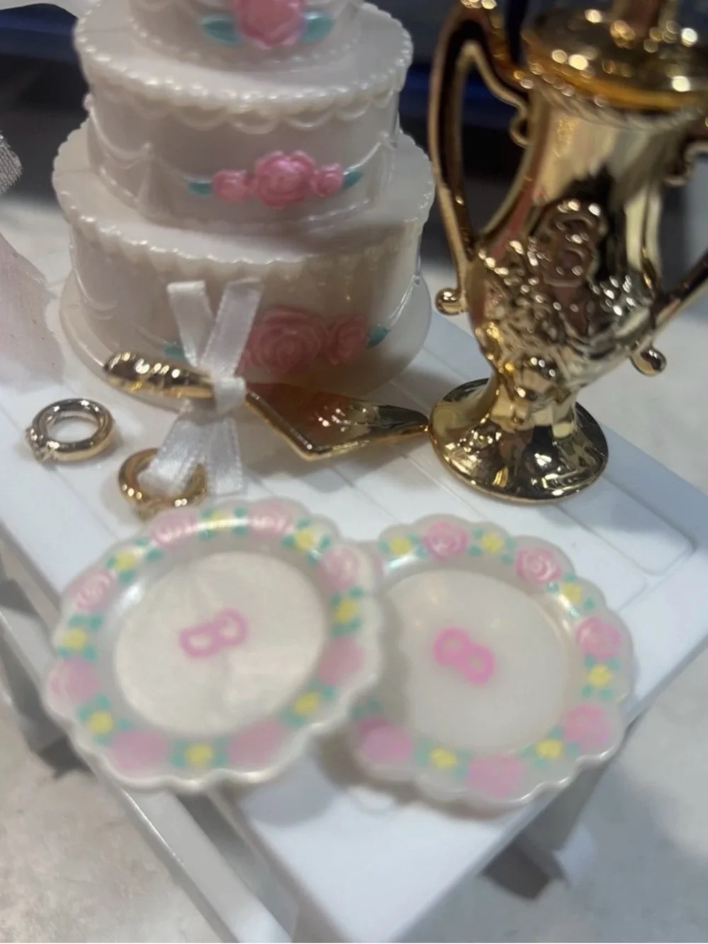 Vintage Barbie Pretty Treasures Wedding Cake Set 1995 Mattel VG+
